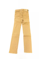 Beige Cotton Women Jean