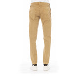 Beige Cotton Men Jeans