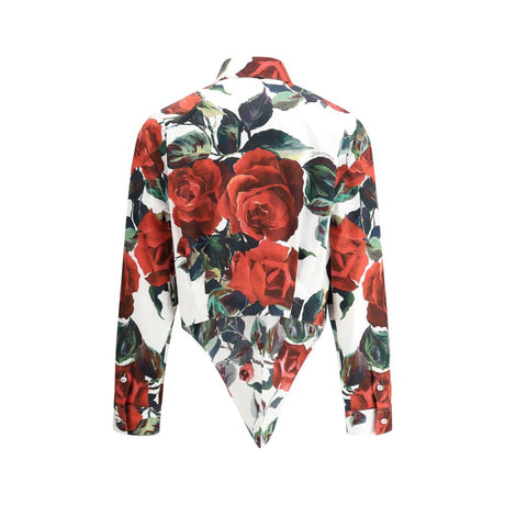 Dolce & Gabbana Asymmetrical rose print Shirt