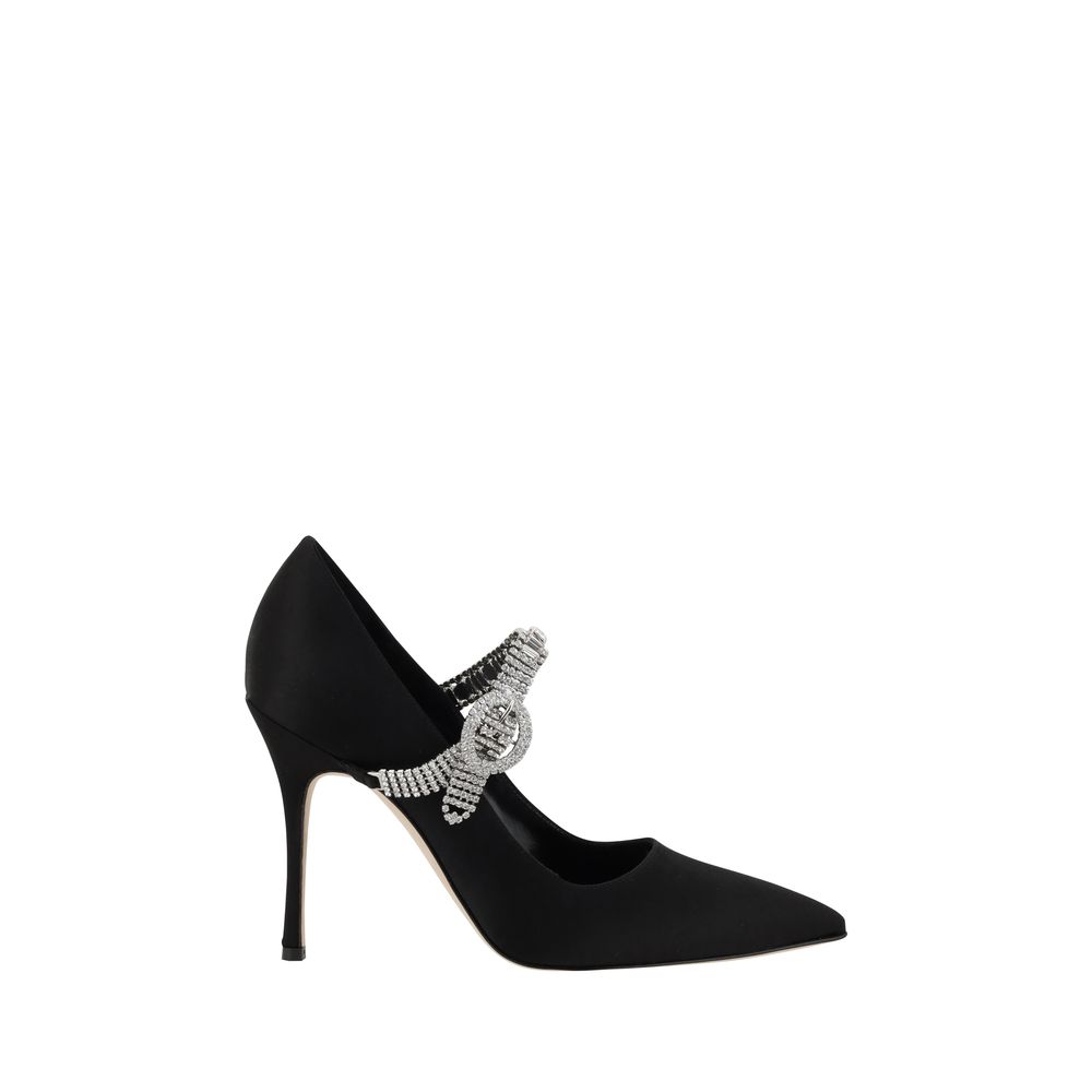 Manolo Blahnik Hamedi Silk Satin Pumps