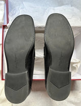 Salvatore Ferragamo Black Gancini Men Leather Loafers Shoes EU 41.5 US 7.5 EEE