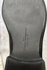 Salvatore Ferragamo Black Gancini Men Leather Loafers Shoes EU 41.5 US 7.5 EEE