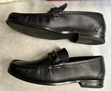 Salvatore Ferragamo Black Gancini Men Leather Loafers Shoes EU 41.5 US 7.5 EEE